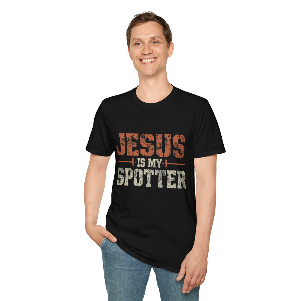 Jesus Is My Spotter T-Shirt — Faith & Fitness Funny Christian Tee