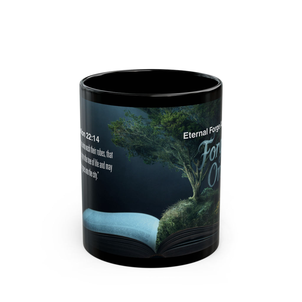 Forge On Black Mug — Inspirational Athletic Coffee Cup (Eternal Forge Athletics)