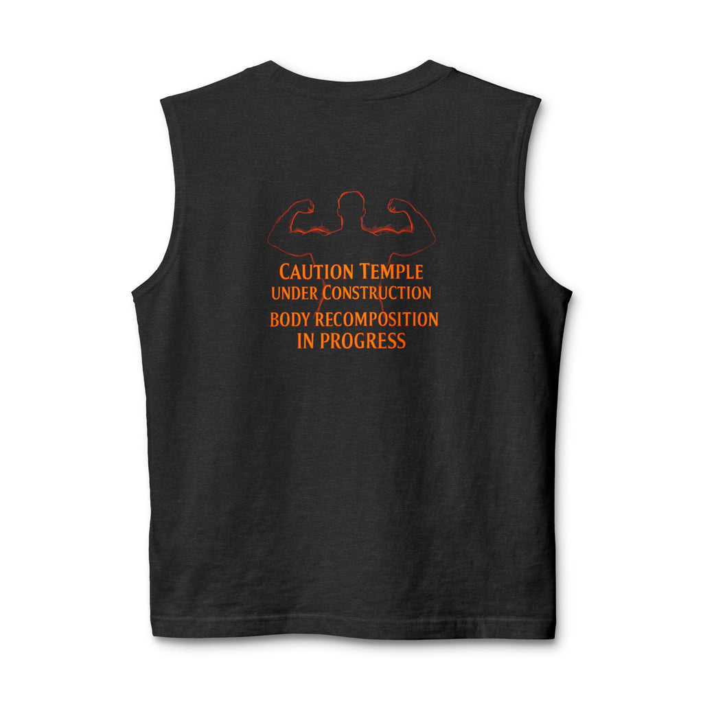 Muscle Tank — "Caution Temple Under Construction: Body Recomposition in Progress" Gym Tank Top