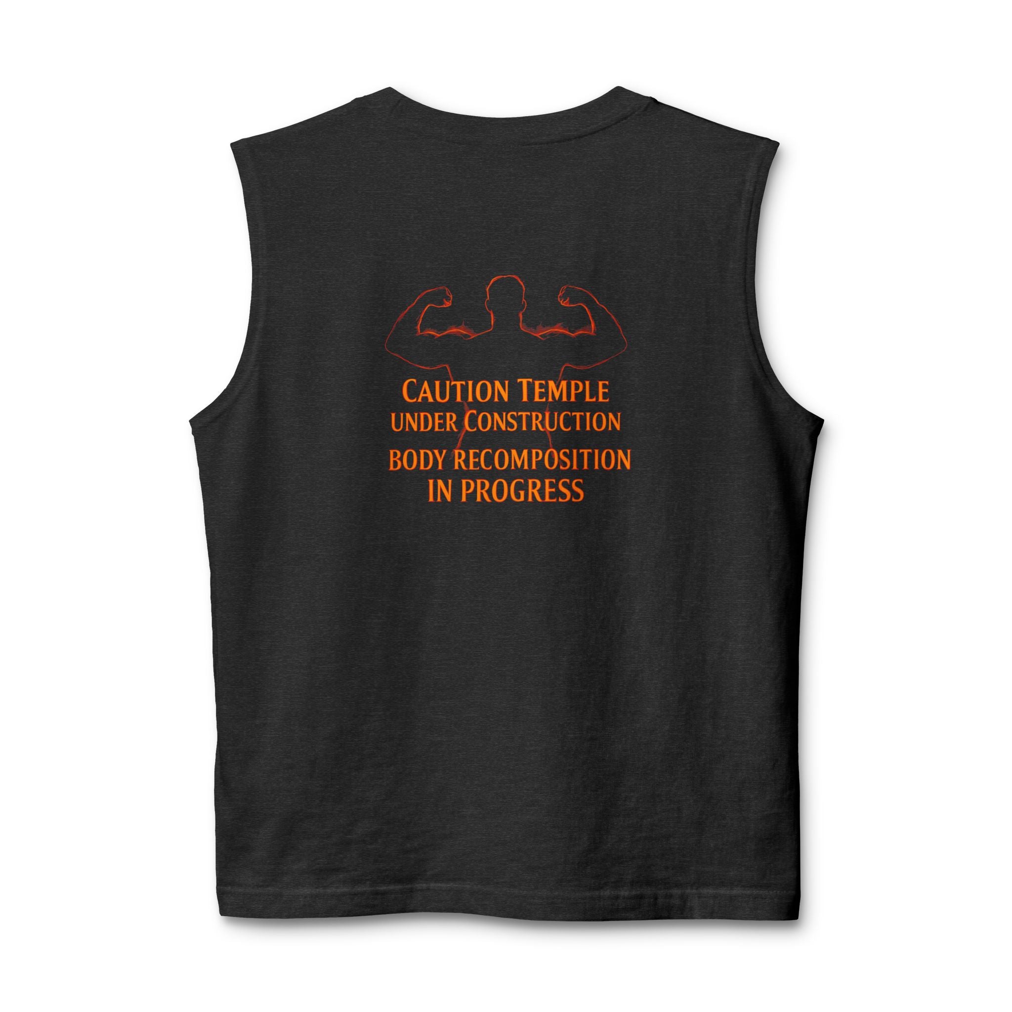 Muscle Tank — "Caution Temple Under Construction: Body Recomposition in Progress" Gym Tank Top