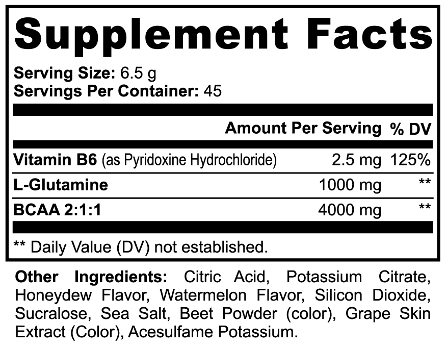 BCAA Post Workout Powder - Honeydew/Watermelon Flavor for Optimal Recovery