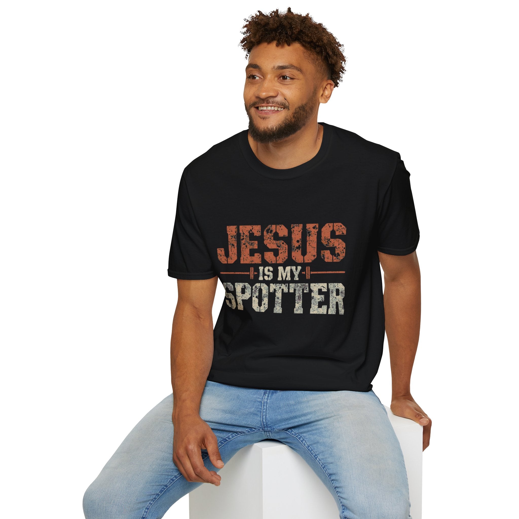 Jesus Is My Spotter T-Shirt — Faith & Fitness Funny Christian Tee