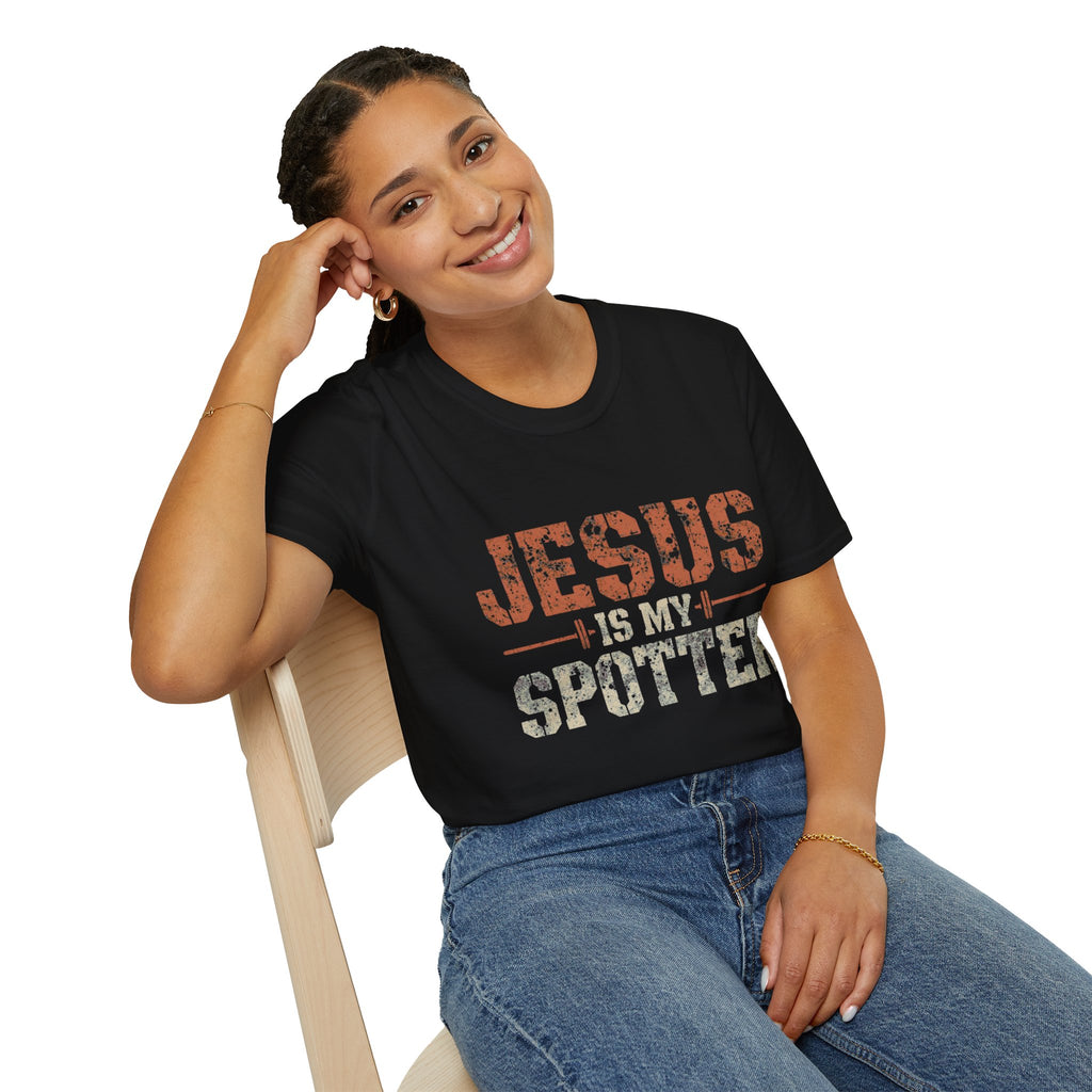 Jesus Is My Spotter T-Shirt — Faith & Fitness Funny Christian Tee