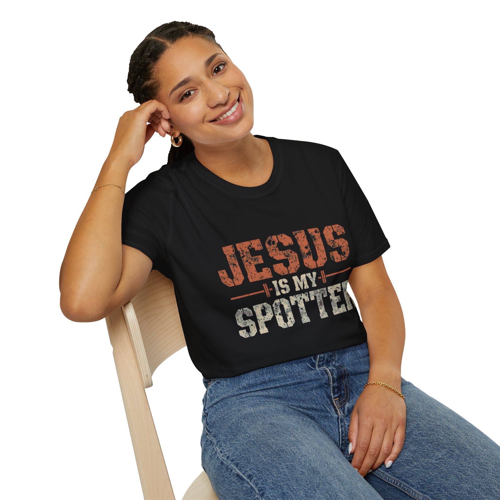 Jesus Is My Spotter T-Shirt — Faith & Fitness Funny Christian Tee